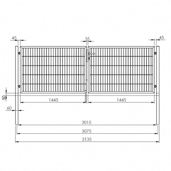 Gartentor 2-flgl. 1.0 x 1.0 metall verzinkt egidia