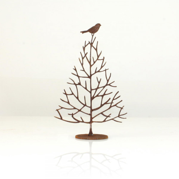 Corten Baum Tischdeko Rost Vogel zweige Winter BTsch20P