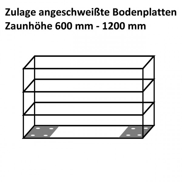 Zaungabione Zulage anges. Bodenplatten 0600 - 1200 mm