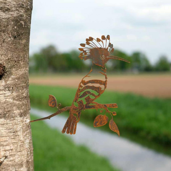 Baumdekoration Wiedehopf Rost Corten