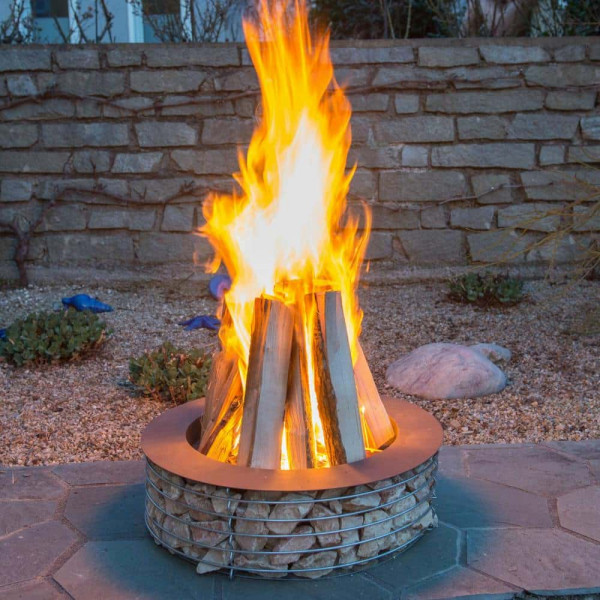 Design-Gabionen Feuerschale Zylinder XL