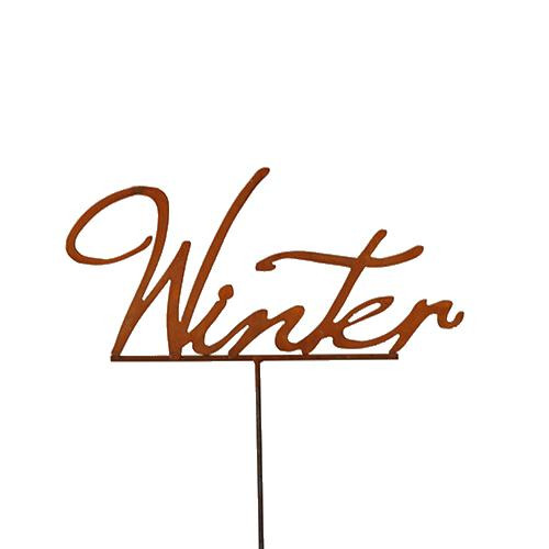 Schriftzug Winter für Weihnachten Rost rustikal WP Stab Gartenstecker