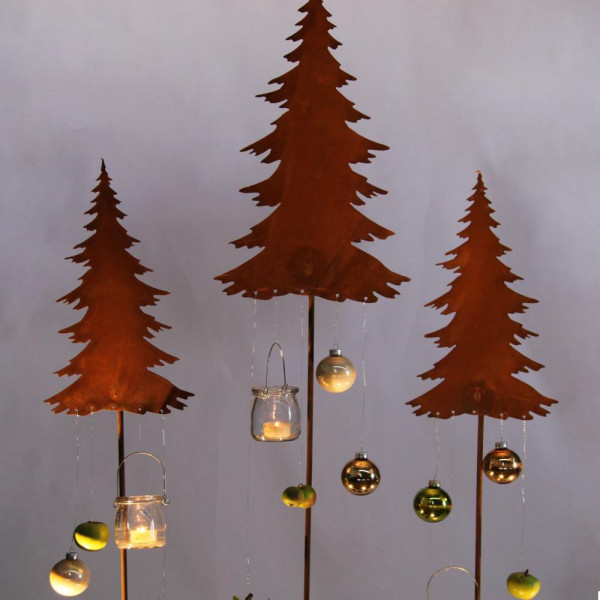 Saremo Tannenbaum mit Stab TBST40 Rost Corten Deko Weihnachten