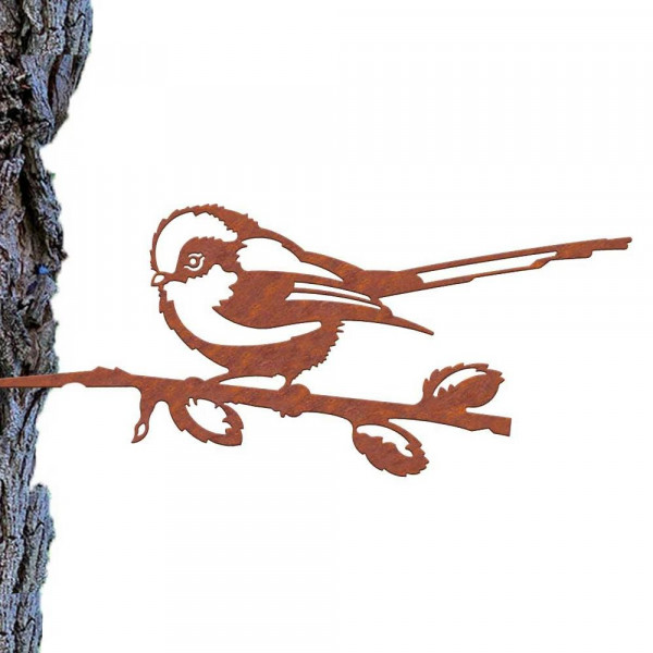Baumdekoration Schwanzmeise Rost Corten