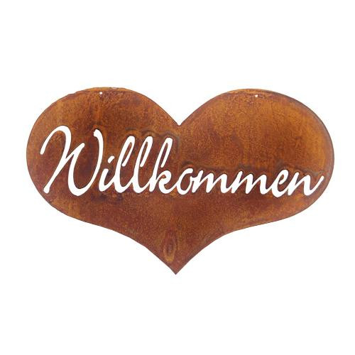 Rost Schild Herz Willkommen zum Hängen