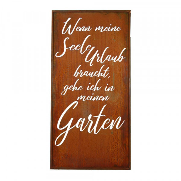 Gartenspruch Sichtschutz Edelrost Metallkunst