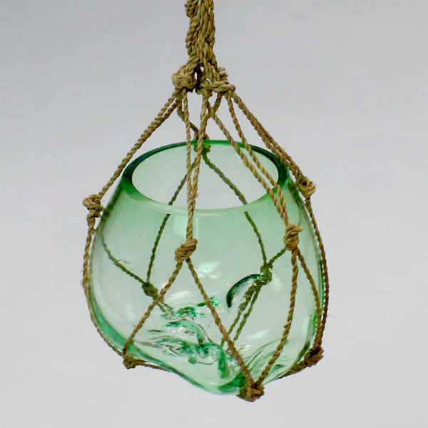 Hängeschale aus Glas in gelb