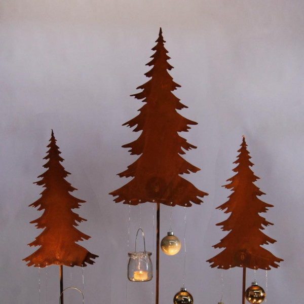 Saremo Tannenbaum mit Stab TBST50 Rost Corten Deko Weihnachten