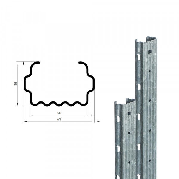 leova® Reihenpfähle 50/40 I-PlUS D 2500 mm stückverzinkt