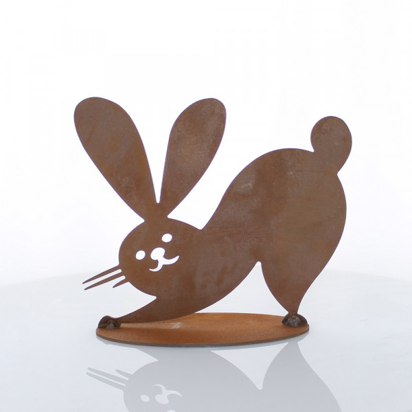 Ostern Süße Häschen auf Platte Geschenkidee Garten Rost