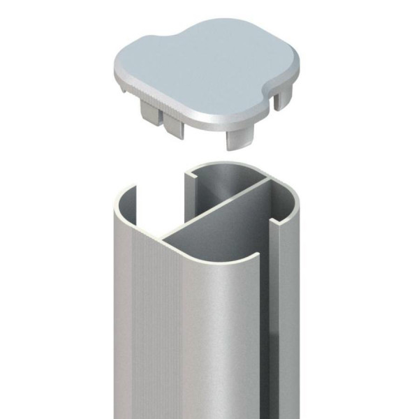 Sichtschutz Pfosten Typ Basic Platte 900 mm Silber