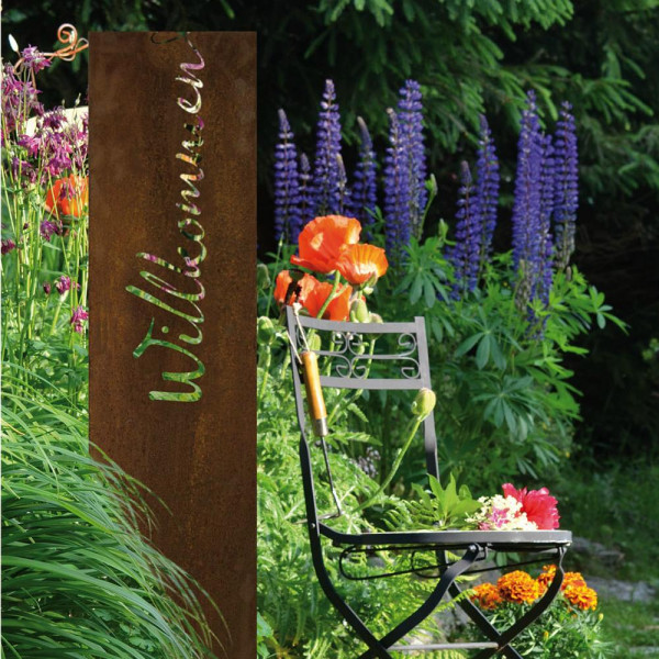 Motivstele Corten Metallkunst Gartendeko Edelrost