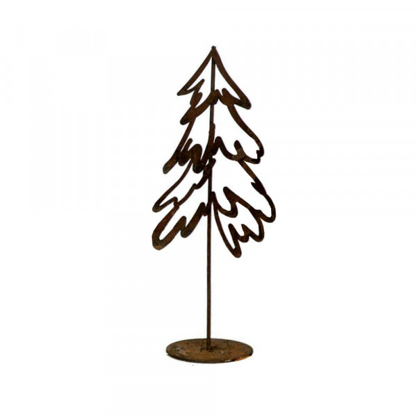 Rostige Winterdeko Skizzenbaum Klein Tisch gartenstecker