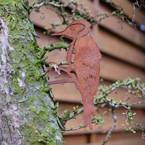 Baumdekoration Specht Rost Corten