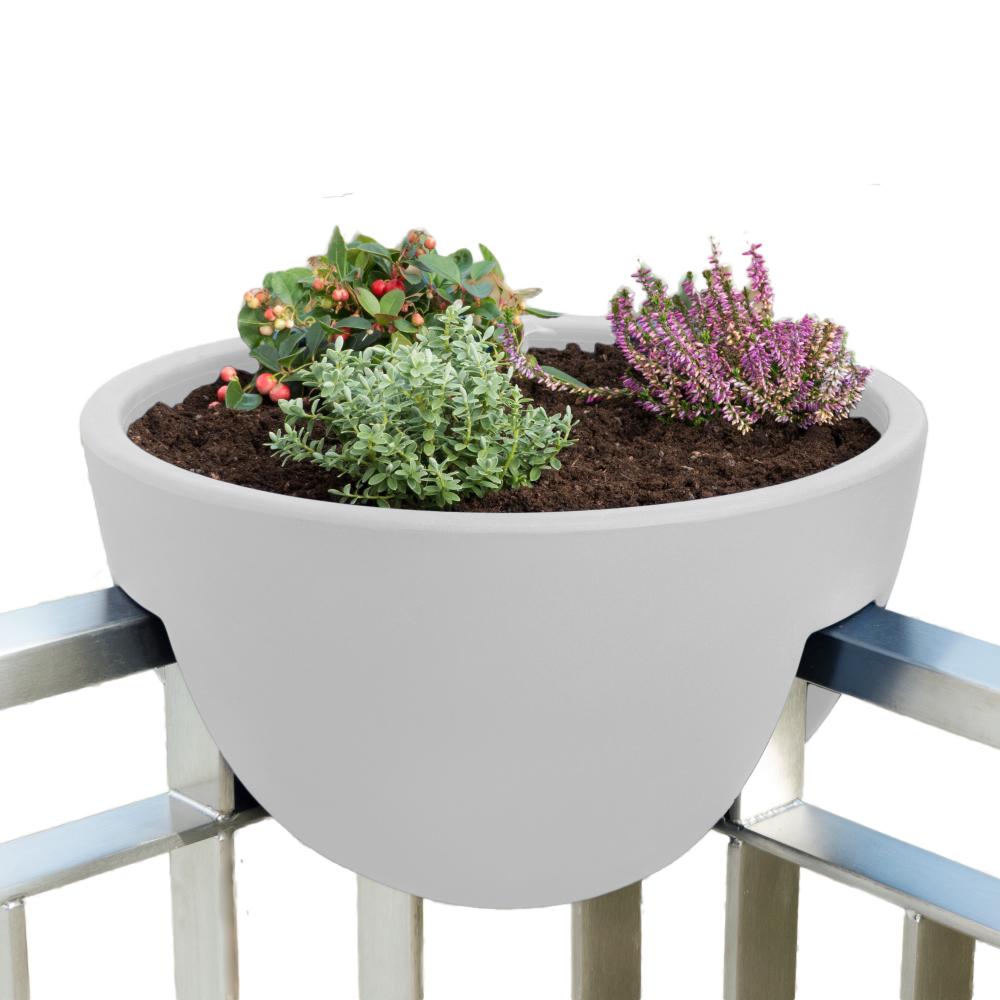 49BE Blumentopf Bretter Trog Zaun  Blumenkasten Weiß Dekor 