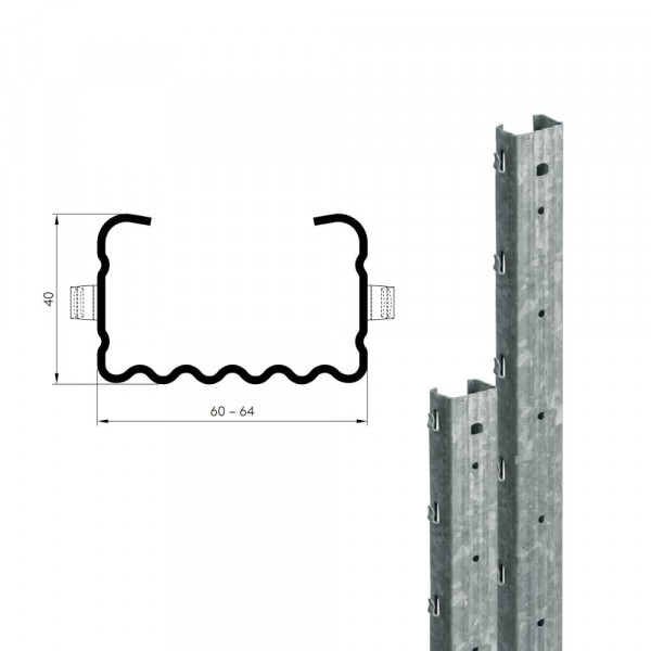 leova® Reihenpfähle 60/40 S-TOP 2500 mm stückverzinkt