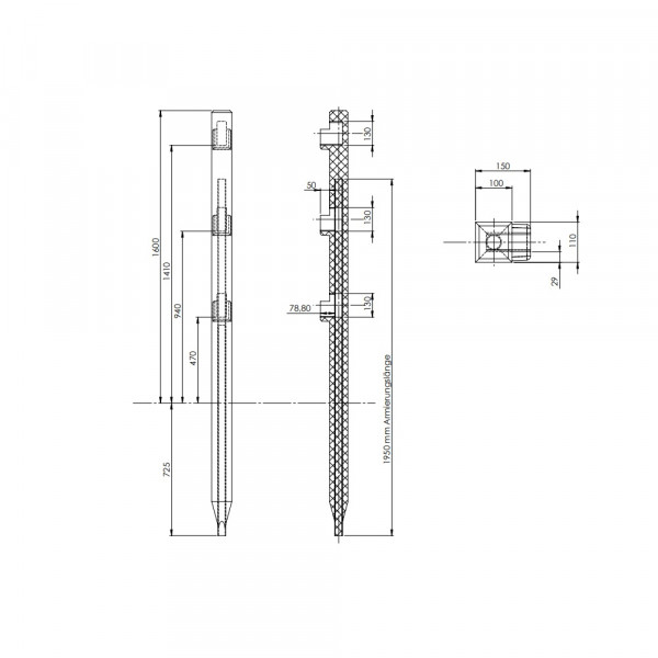Kunststoff-Koppelzaun braun mit 3-Querriegel