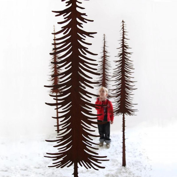 Tanne lang dünn schmal Corten Rost Gartenstecker 160 cm TaLa160