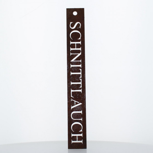 Kräuterschild Gartenschild Rost Schnittlauch