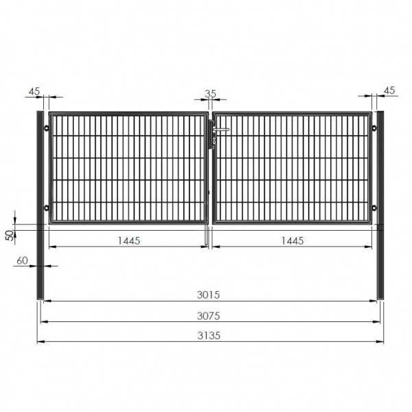 Gartentor 2-flgl. 1.0 x 1.4 metall RAL 7016 anthrazit egidia