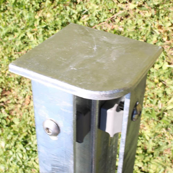 Zaunpfosten für Ecke 2 m, Rechteckprofil 60x60 mm verinkt