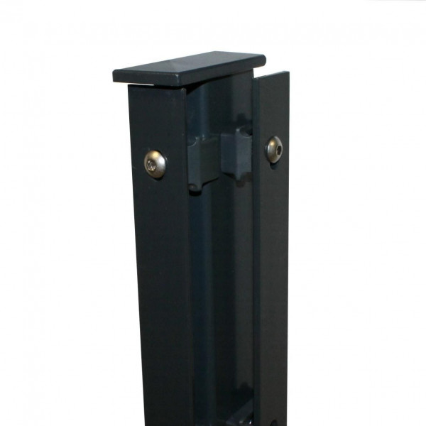 Zaunhöhe 1230 mm anthrazit, Pfostentyp mit Abdeckleiste