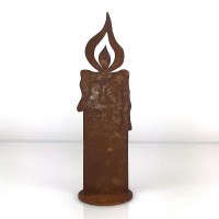 Rost Kerze mit Flamme auf Platte 250 mm