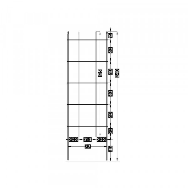 Rankspalier massiv 1950 x 0720 mm verzinkt