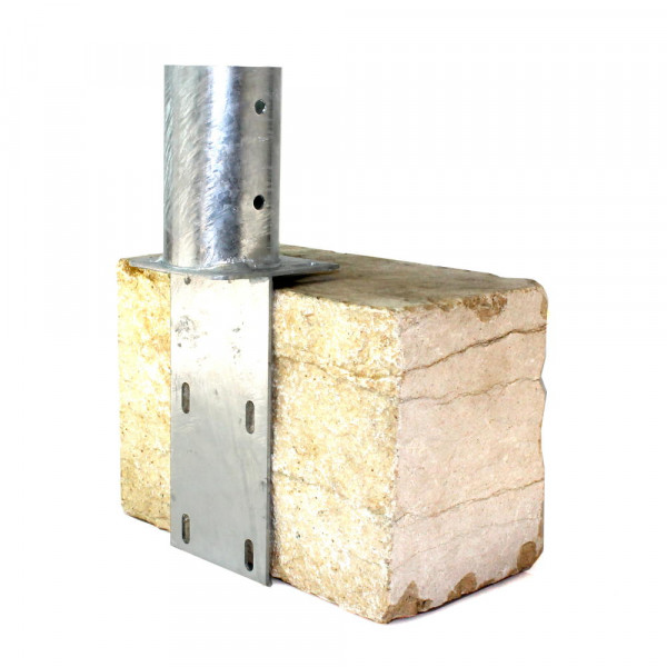 Aufschraubschuh für Mauersteine verzintk Holzpfosten