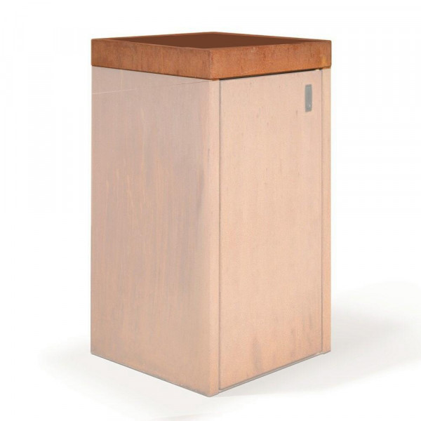 Müllbox Zulage für Tonne 140 l Pflanzdach aus Edelrost