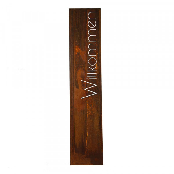 Willkommen Schild gross Rost Metall Garten Paravent