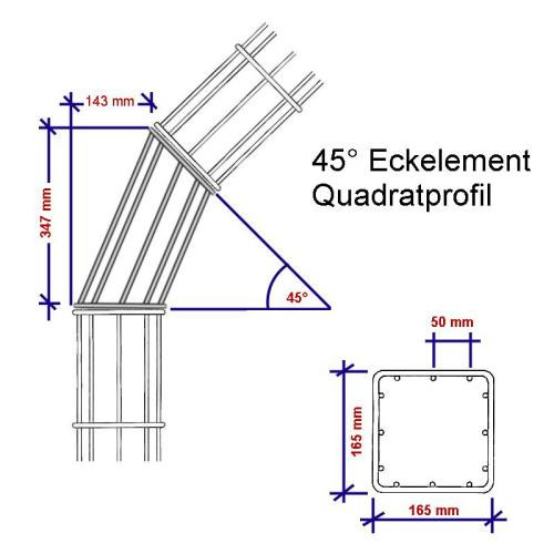 rankbalken quadratisch 45 Abmessungen w