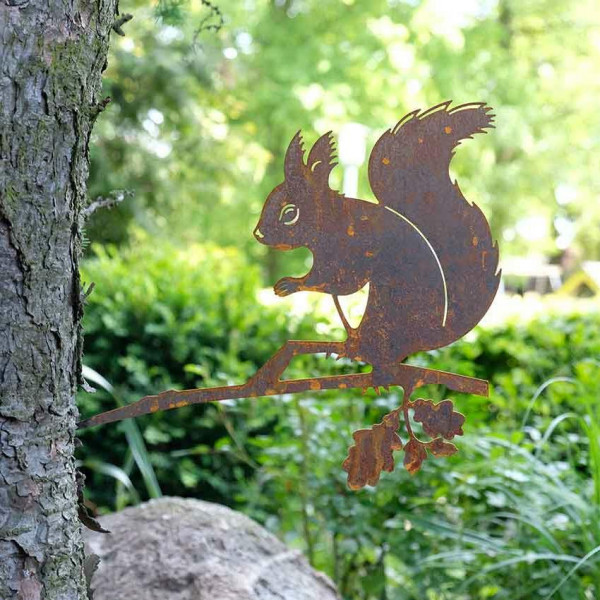 Baumdekoration Eichhörnchen Nager Rost Corten