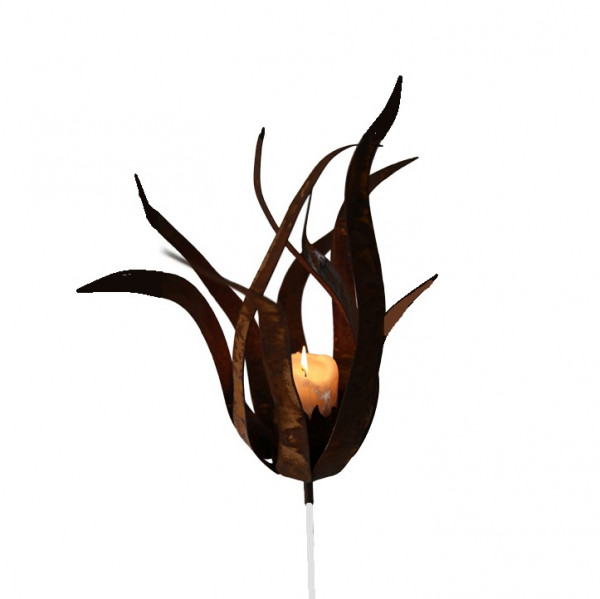 Gartenstecker Metallkunst Fiamma Feuerblume Garten Windlich