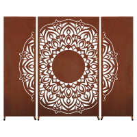 Rost Sichtschutz Mandala 3-teilig