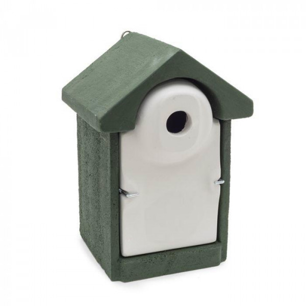 Nistkasten aus Holzbeton grün / weiss 32 mm