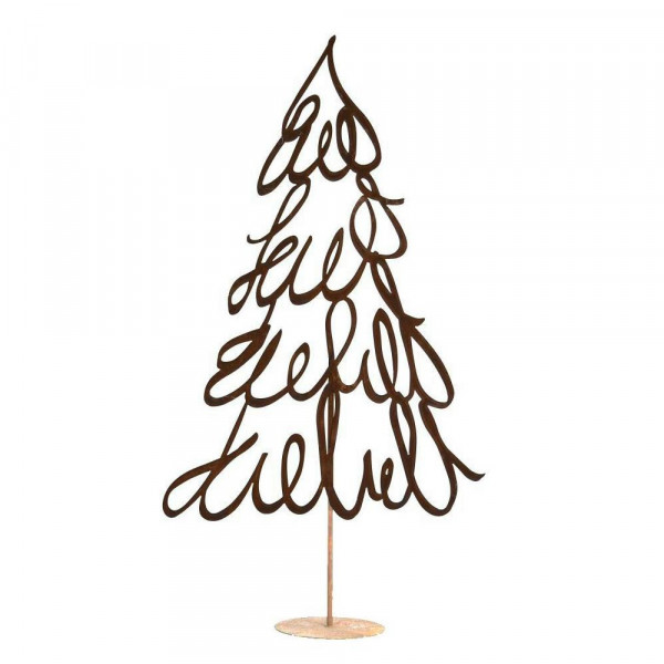 Rostige Winterdeko Skizzenbaum zum Stecken gartenstecker