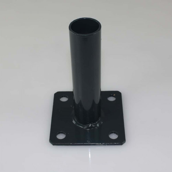 Bodenplatte für Rundpfosten 42 mm 100x100x4,0 mm auf Stein