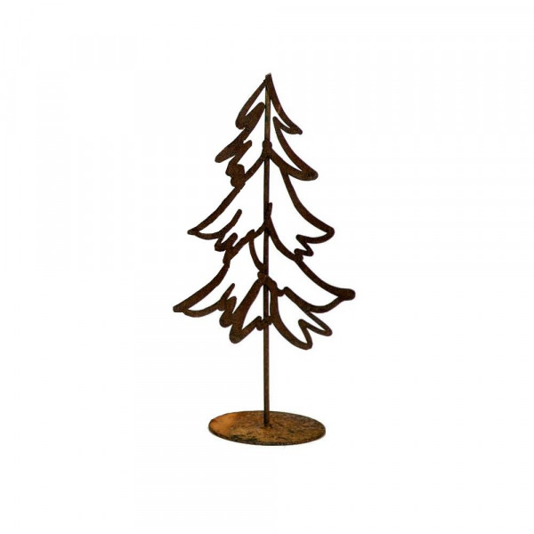 Rostige Winterdeko Skizzenbaum Klein Tisch gartenstecker