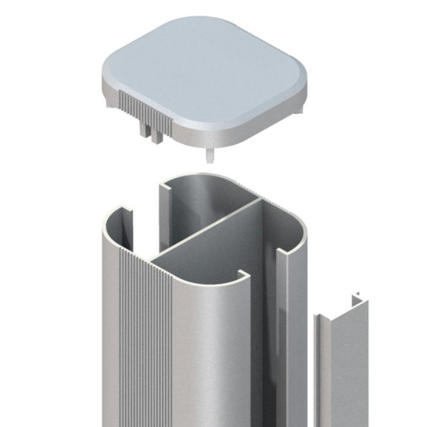 Sichtschutz Pfosten Typ Basic Platte 900 mm silber