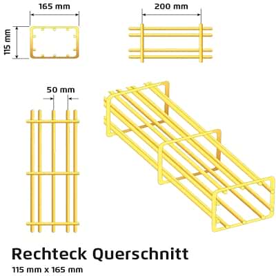 Ranksäulen, Rankstützen, rechteckig