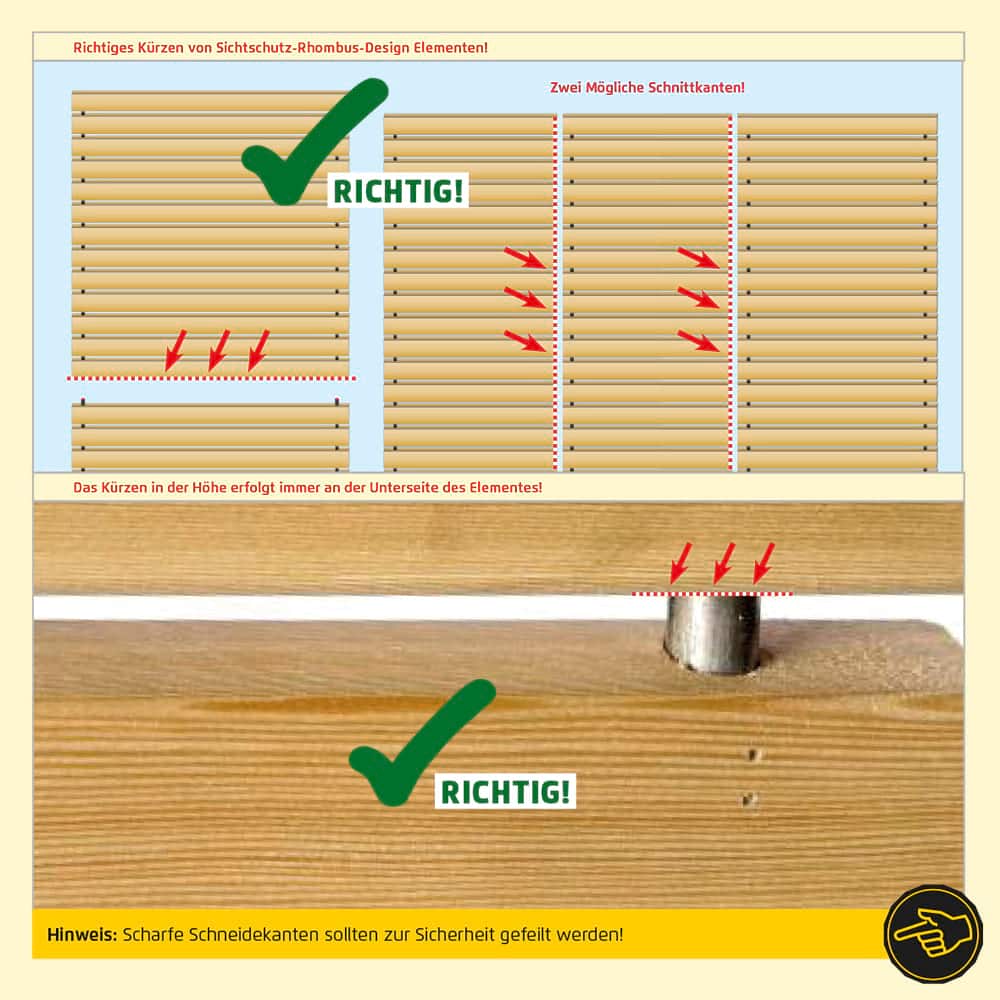 Holzzaun Lärche, Staketen Zaunlatten selber bauen.
