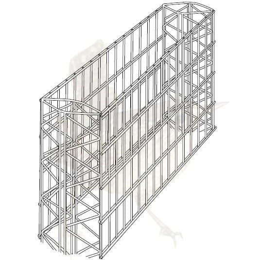 Steinzaun Gabionen Mauer Grundelement